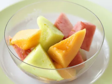 Melon salad with lime syrup