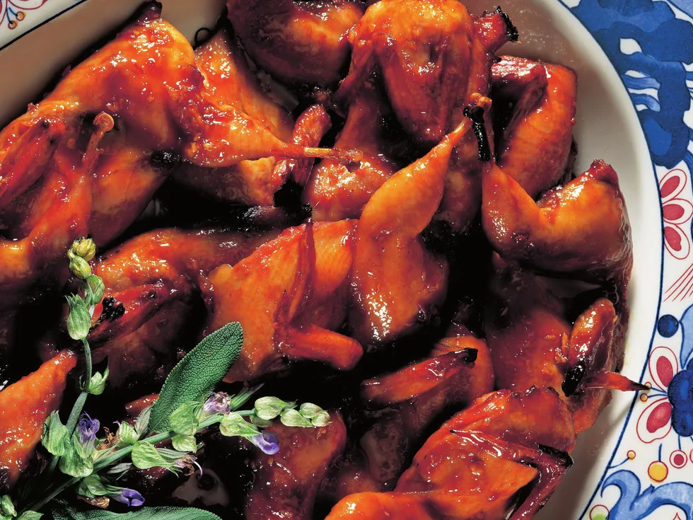 baked garlic quail