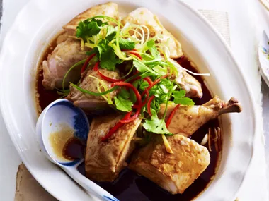 POACHED CHICKEN WITH SOY AND SESAME
