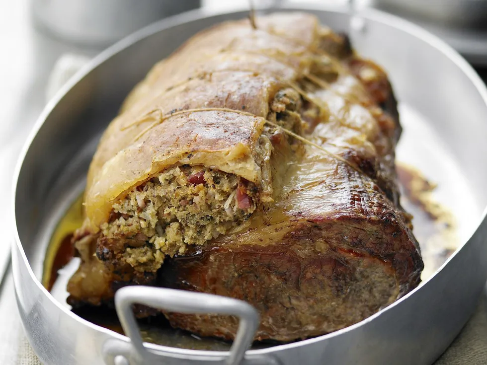 cheese and herb-stuffed beef sirloin roast