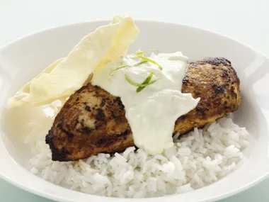 CHICKEN MASALA WITH COCONUT RAITA