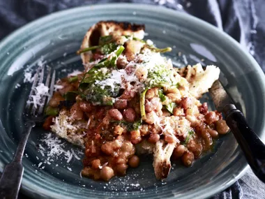 bean and spinach ragù