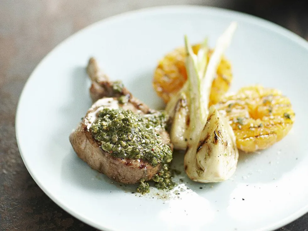 veal chops with fennel and mandarin