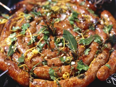 herb and garlic sausage coil