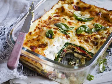 spinach, pesto and parmesan lasagne
