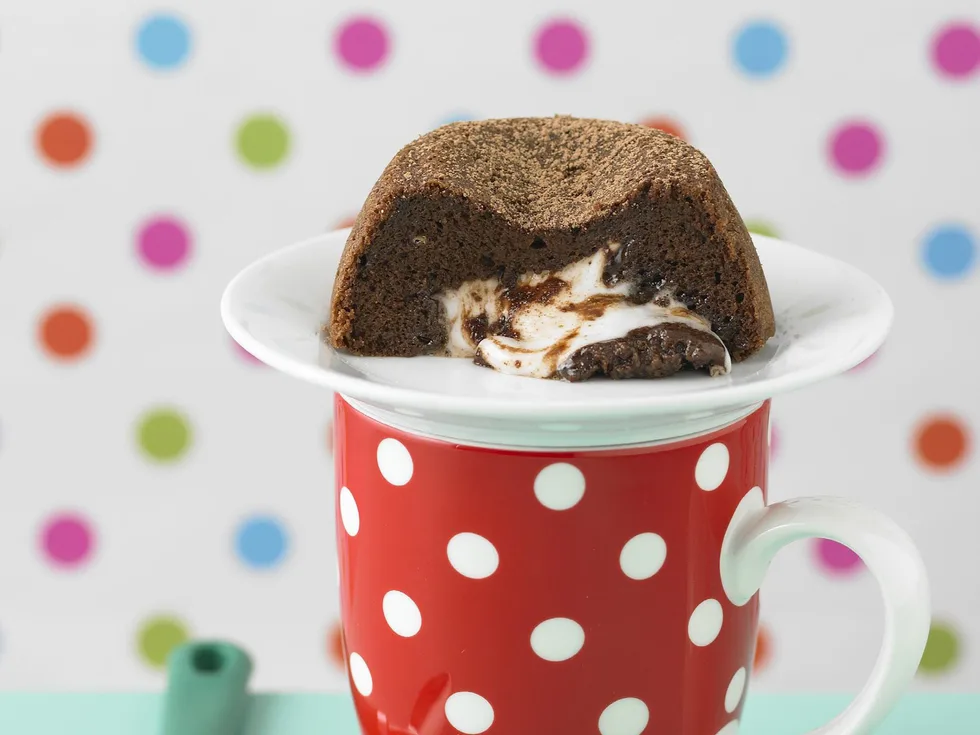 soft-centred choc-mint cakes