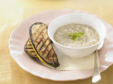 coconut sago pudding with caramelised banana