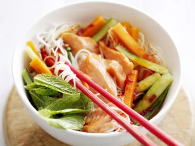 asian smoked trout salad with sambal dressing