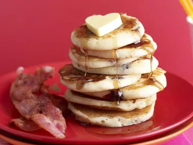 Blueberry Buttermilk Pancakes with Bacon