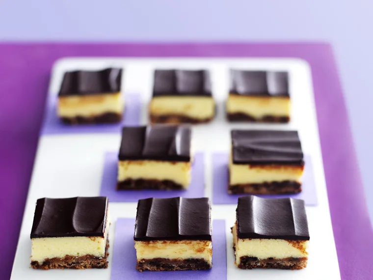 triple choc cheesecake slice