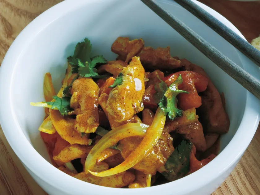 Curried chicken and coconut stir-fry