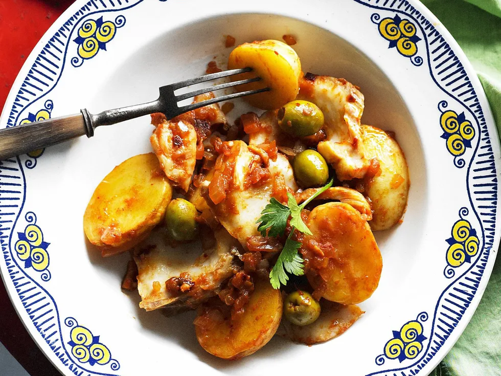 salt cod with roasted tomatoes