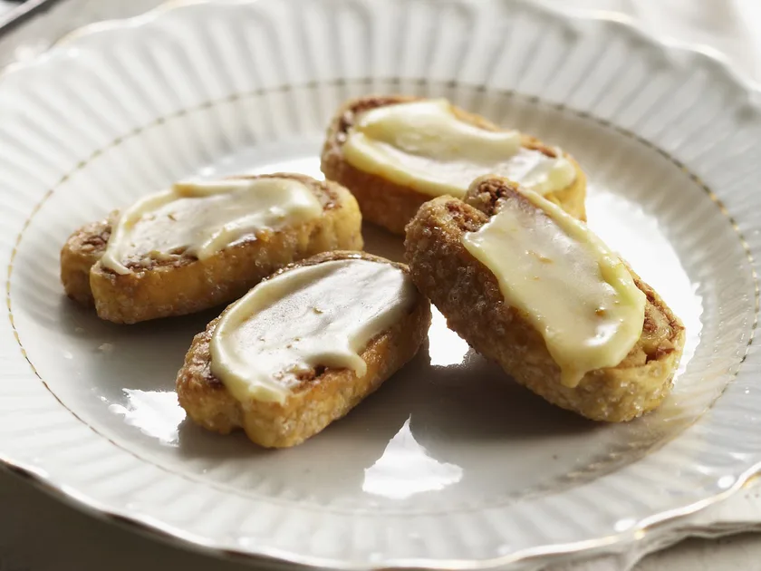 Palmiers with orange glace icing