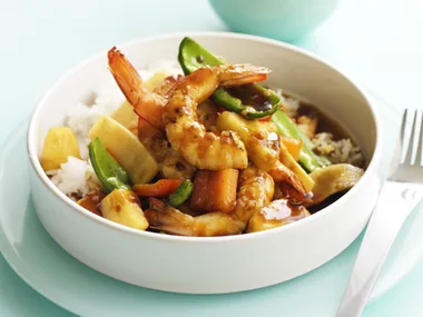 honey prawns with pineapple