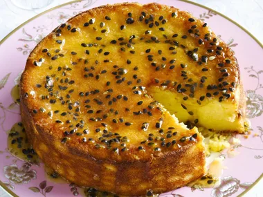 passionfruit and lemon syrup cake