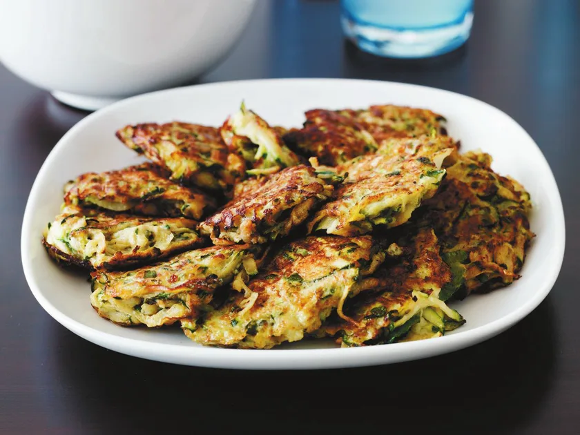 Zucchini fritters with tzatziki