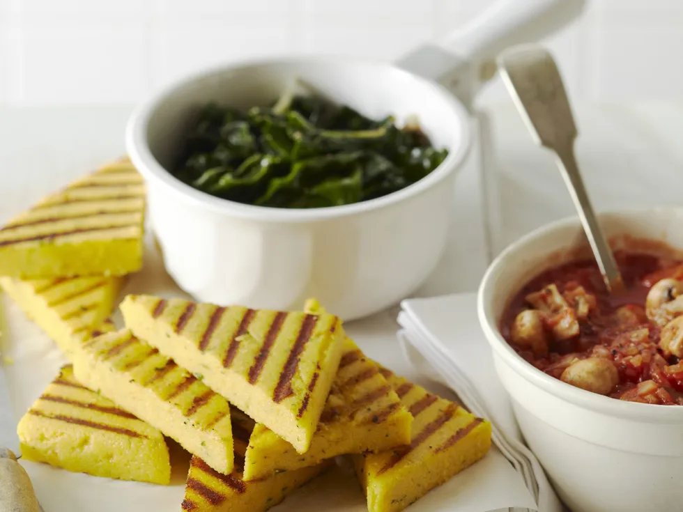 polenta with quick spinach sauté