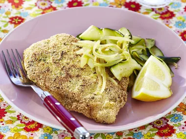 polenta-coated chicken