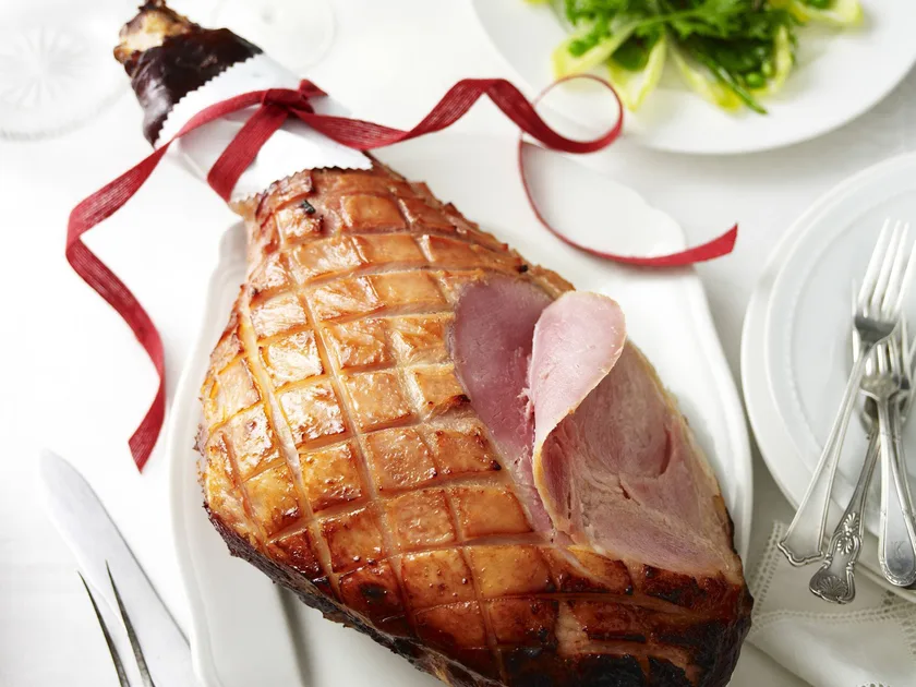Glazed baked ham