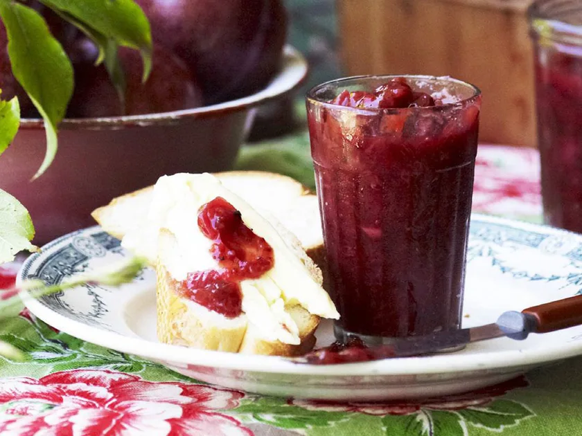 Plum, lime and coriander chutney