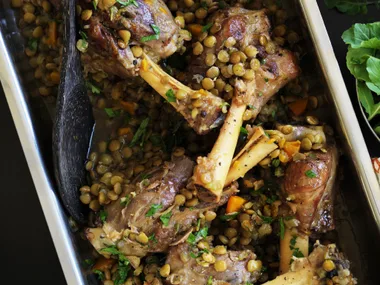 lamb shanks and lentils