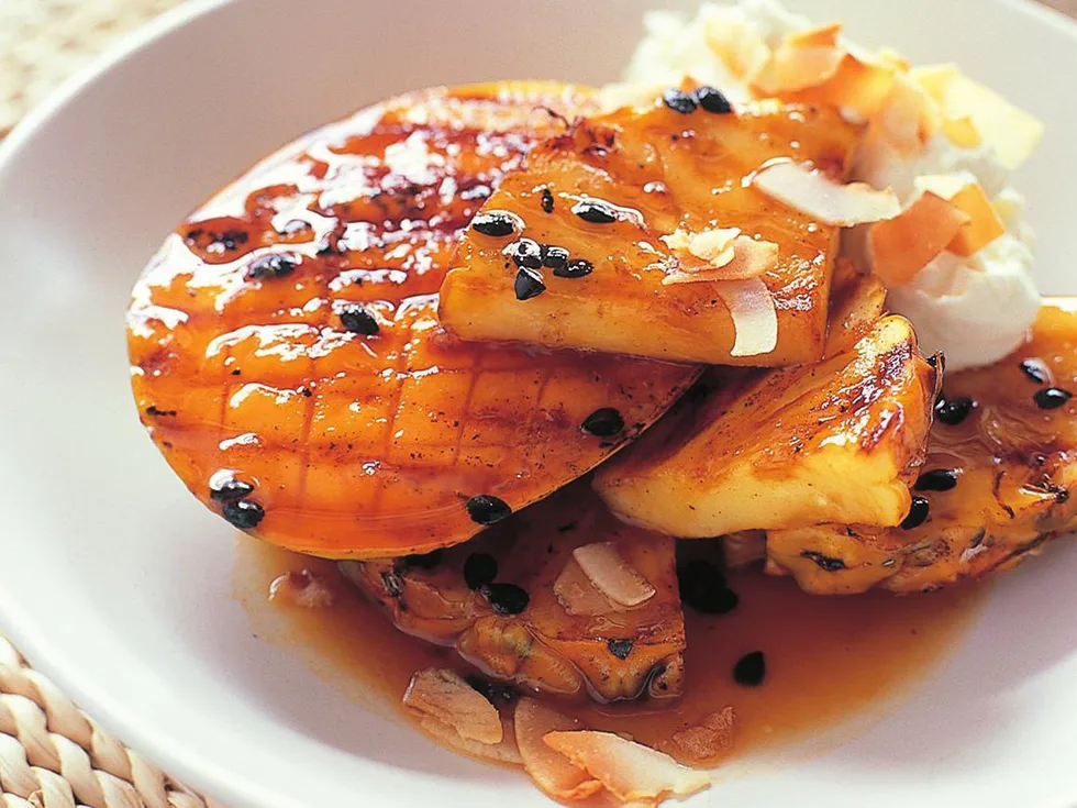 Char-grilled fruit