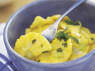 Agnolotti in sage and pumpkin puree