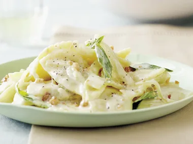 Ricotta and spinach agnolotti with fennel
