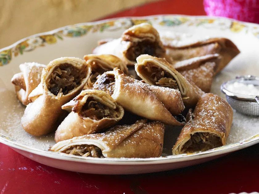 Coconut and pineapple chimichangas