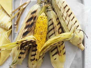 barbecued corn on the cob with tahini