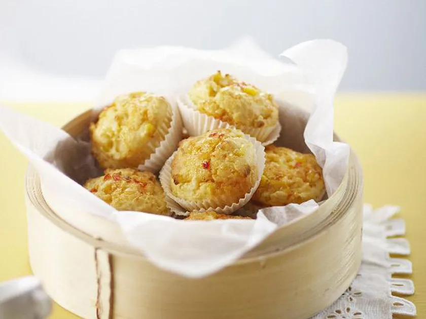 Cream cheese, corn and sweet chilli muffins