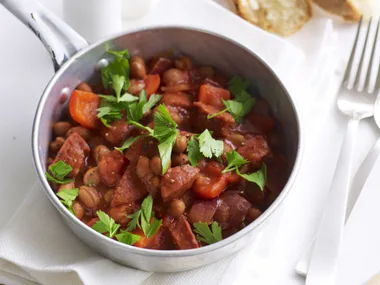 smoky beans with chorizo