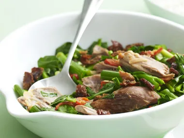 HOISIN DUCK WITH ASIAN GREENS