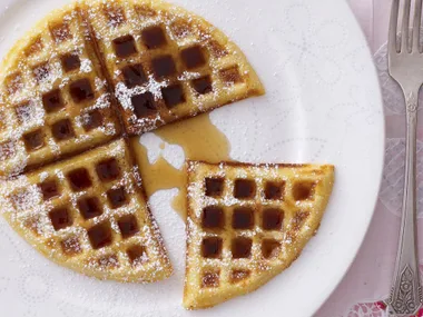 waffles with maple syrup