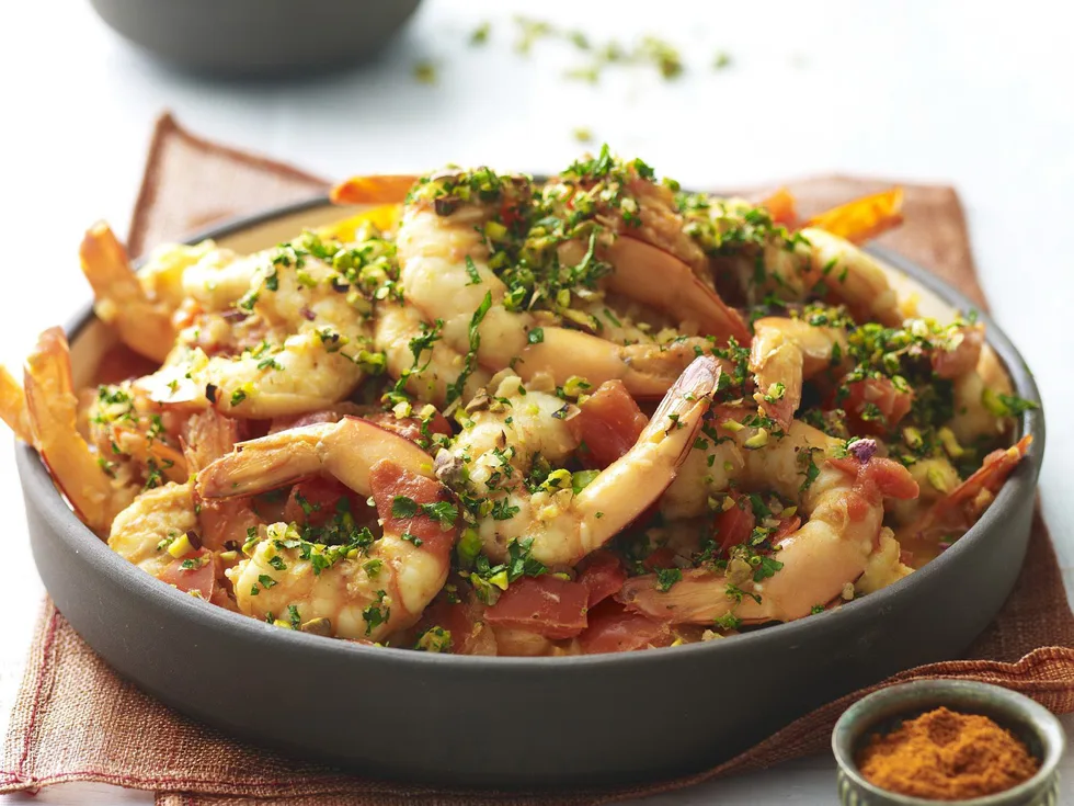 spicy prawn and tomato tagine