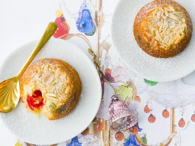 glacé fruit cakes with ginger syrup