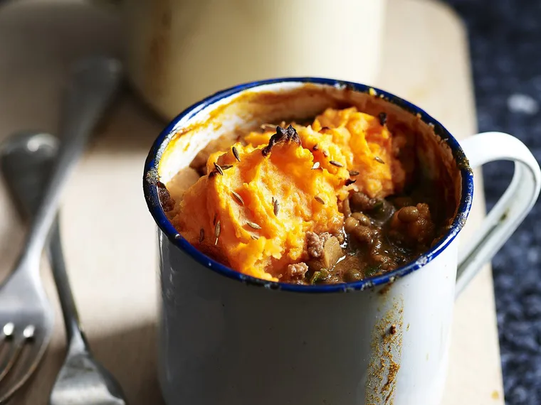 beef and lentil pies with kumara mash