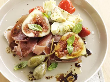 fig, prosciutto and antipasti salad