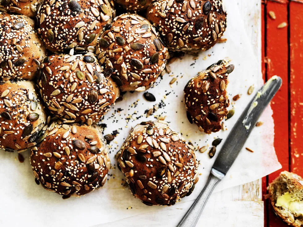 rye, honey and seed bread rolls