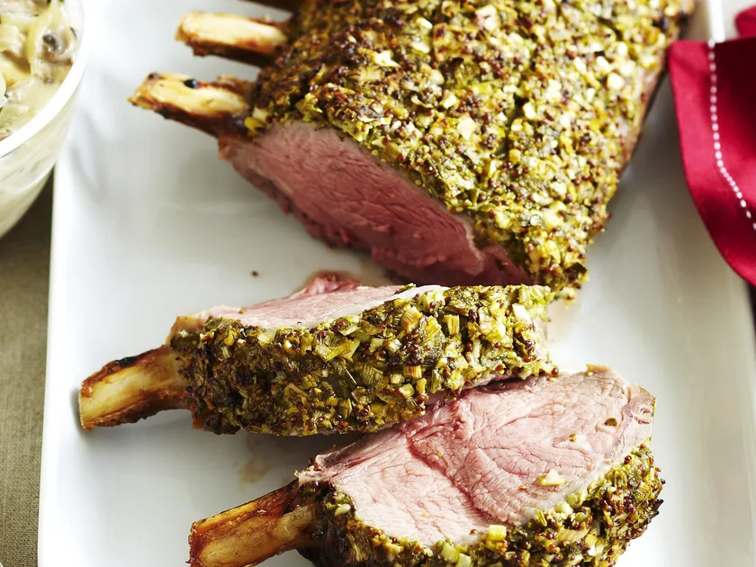 Mustard crusted rack of veal
