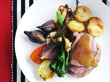 quick midweek roast lamb and vegetables