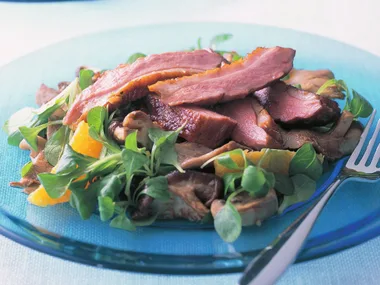 warm duck, orange and mushroom salad