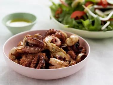 chilli, lime and ginger barbecued octopus salad