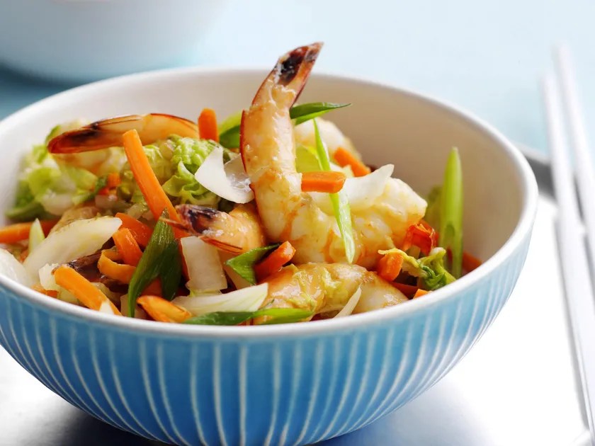 Honey lemon prawn stir-fry