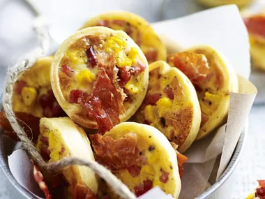 MINI HAM & CORN QUICHES