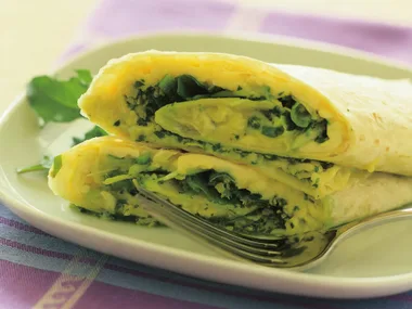 burritos with eggs and pumpkin seed sauce