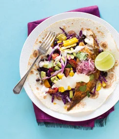 Mexican-inspired fish and salsa tortillas