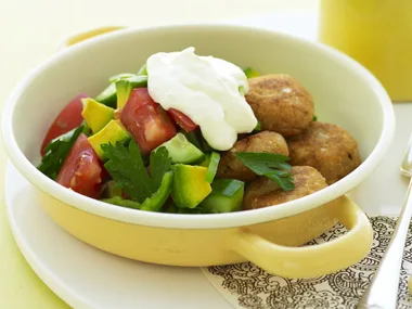 red lentil patty salad