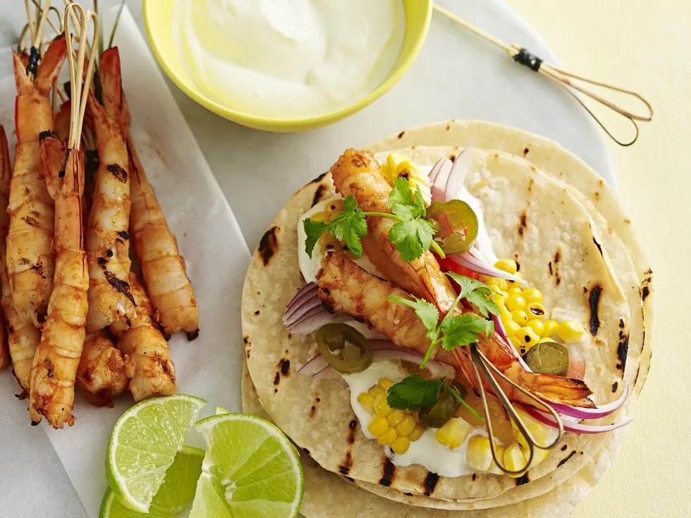 smoky orange prawn tacos