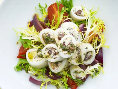 warm squid and tomato salad